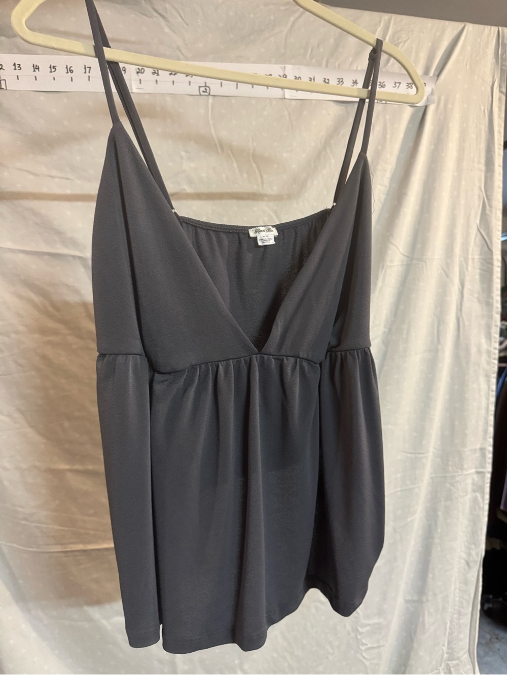 Kimchi Blue Grey Smocked Neck Babydoll Top